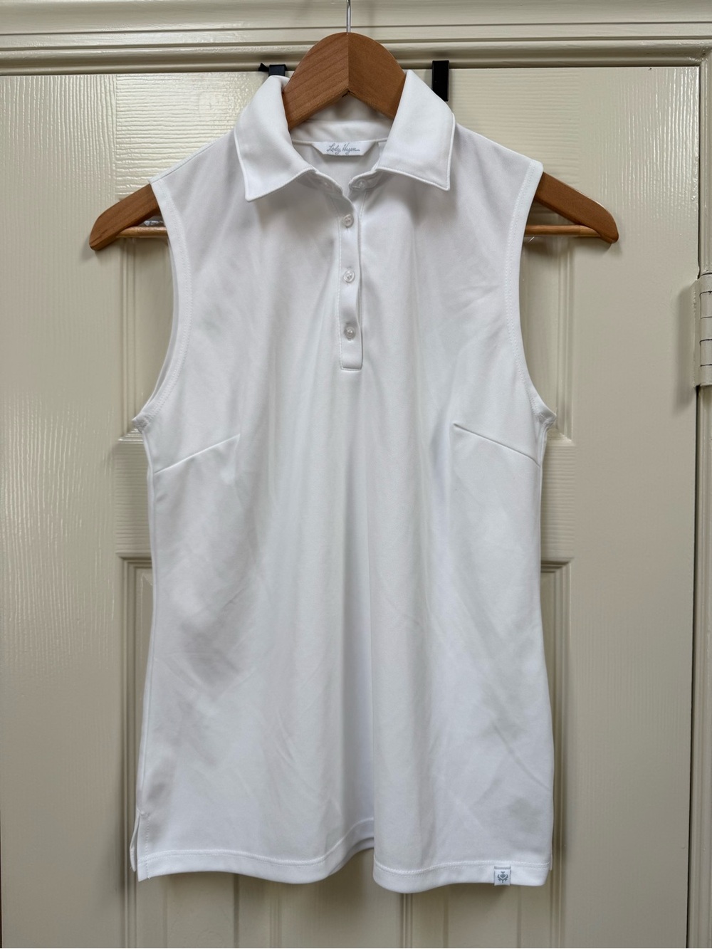 Lady Hagan Sleeveless White Polo Golf Top Performance Fabric Size S (Worn Once)